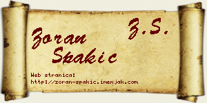 Zoran Spakić vizit kartica
